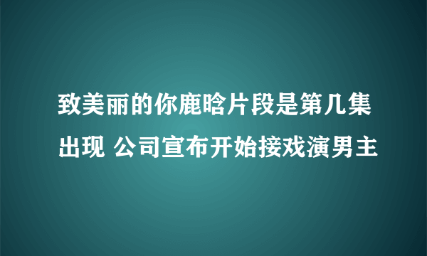 致美丽的你鹿晗片段是第几集出现 公司宣布开始接戏演男主