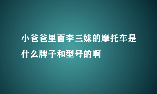 小爸爸里面李三妹的摩托车是什么牌子和型号的啊