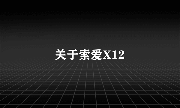 关于索爱X12