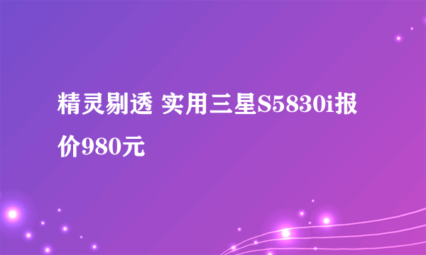 精灵剔透 实用三星S5830i报价980元