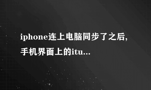 iphone连上电脑同步了之后,手机界面上的itunes不见了,怎么让它出来。