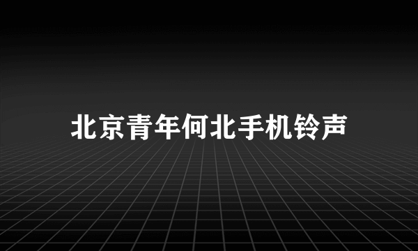 北京青年何北手机铃声