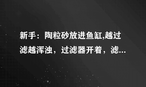 新手：陶粒砂放进鱼缸,越过滤越浑浊，过滤器开着，滤棉洗过三次，第二天还是不见好转