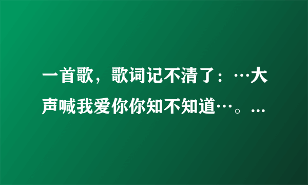 一首歌，歌词记不清了：…大声喊我爱你你知不知道…。很轻柔的一首歌