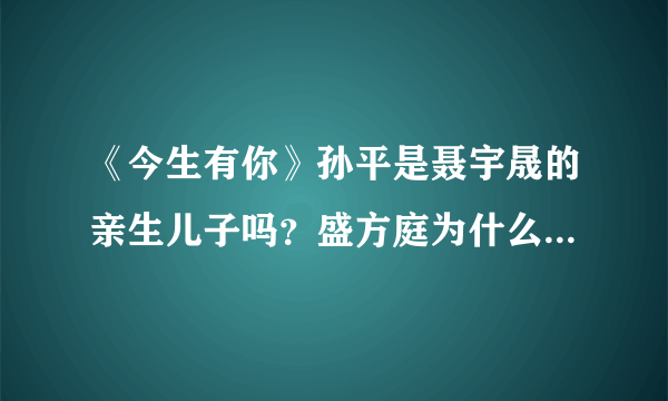 《今生有你》孙平是聂宇晟的亲生儿子吗？盛方庭为什么害聂宇晟？