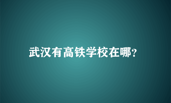 武汉有高铁学校在哪？