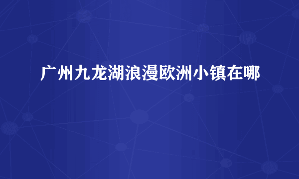 广州九龙湖浪漫欧洲小镇在哪