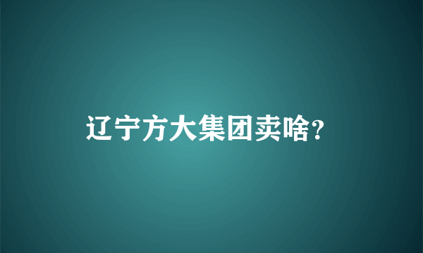 辽宁方大集团卖啥？