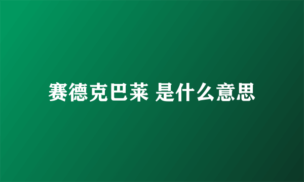 赛德克巴莱 是什么意思