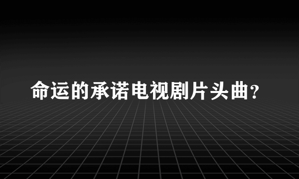 命运的承诺电视剧片头曲？