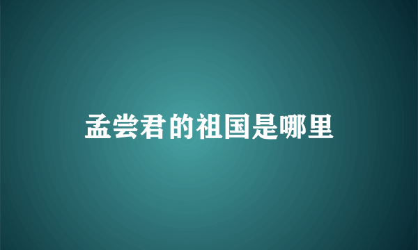 孟尝君的祖国是哪里