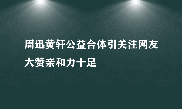 周迅黄轩公益合体引关注网友大赞亲和力十足