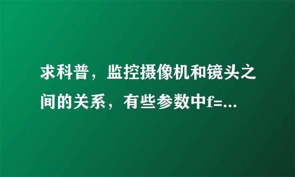 求科普，监控摄像机和镜头之间的关系，有些参数中f=3mm~8mm是摄像机参数还是镜头参数？