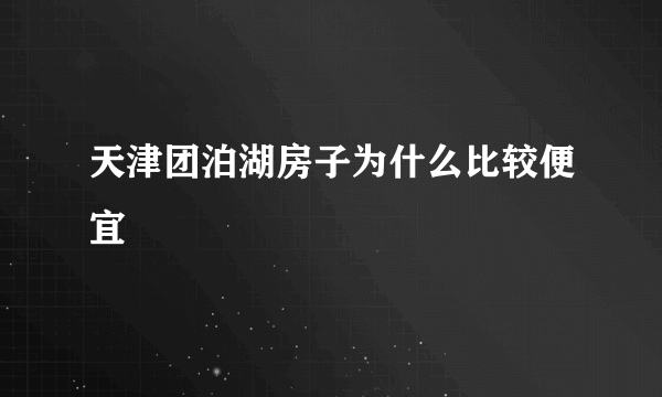 天津团泊湖房子为什么比较便宜