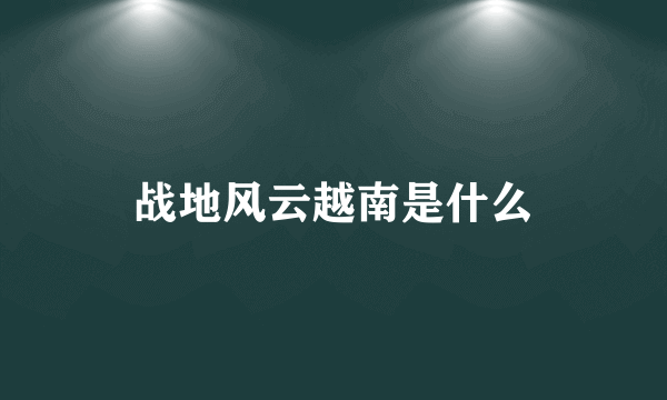 战地风云越南是什么