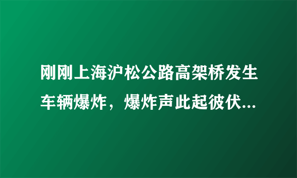 刚刚上海沪松公路高架桥发生车辆爆炸，爆炸声此起彼伏，火光冲天