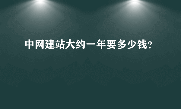 中网建站大约一年要多少钱？