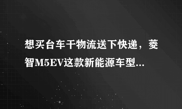 想买台车干物流送下快递，菱智M5EV这款新能源车型怎么样？