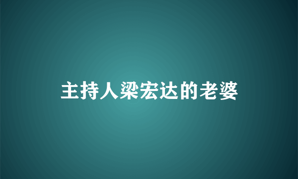 主持人梁宏达的老婆