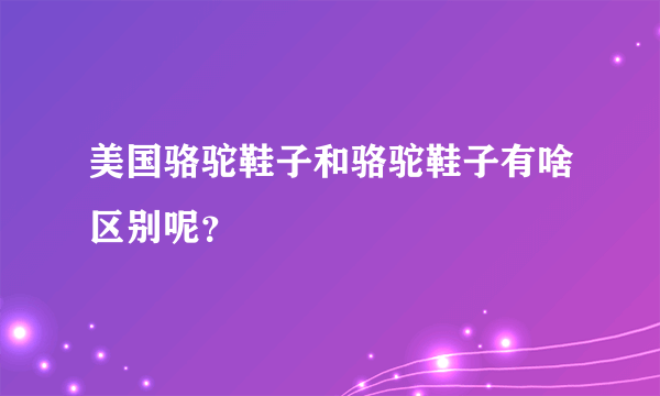 美国骆驼鞋子和骆驼鞋子有啥区别呢？