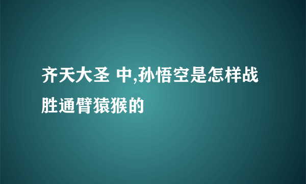 齐天大圣 中,孙悟空是怎样战胜通臂猿猴的