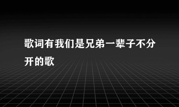 歌词有我们是兄弟一辈子不分开的歌