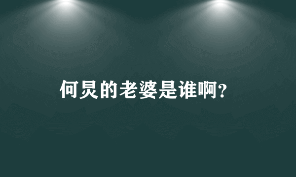 何炅的老婆是谁啊？