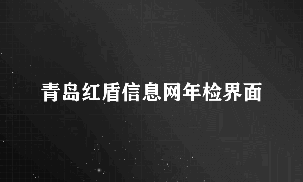 青岛红盾信息网年检界面