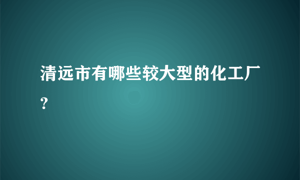 清远市有哪些较大型的化工厂?