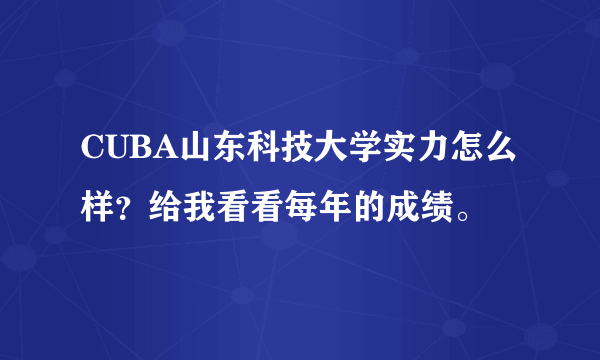 CUBA山东科技大学实力怎么样？给我看看每年的成绩。