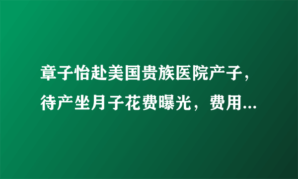 章子怡赴美国贵族医院产子，待产坐月子花费曝光，费用已达上百万