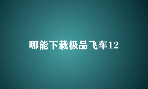 哪能下载极品飞车12