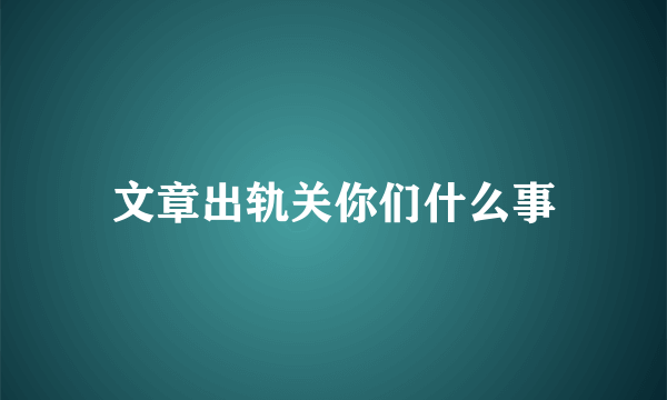 文章出轨关你们什么事