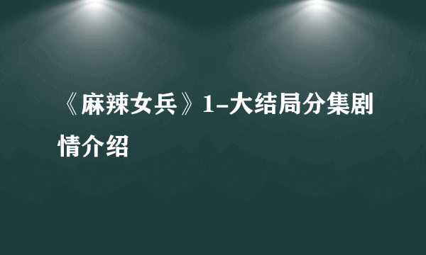 《麻辣女兵》1-大结局分集剧情介绍