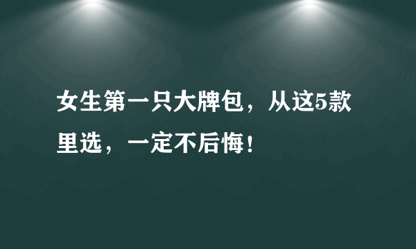 女生第一只大牌包，从这5款里选，一定不后悔！