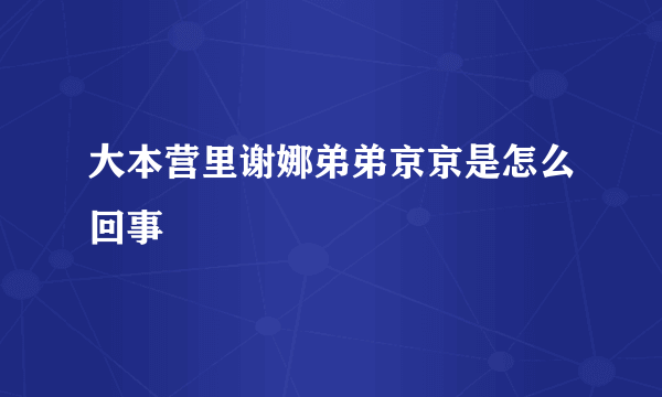 大本营里谢娜弟弟京京是怎么回事