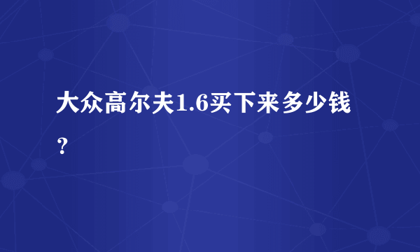 大众高尔夫1.6买下来多少钱？