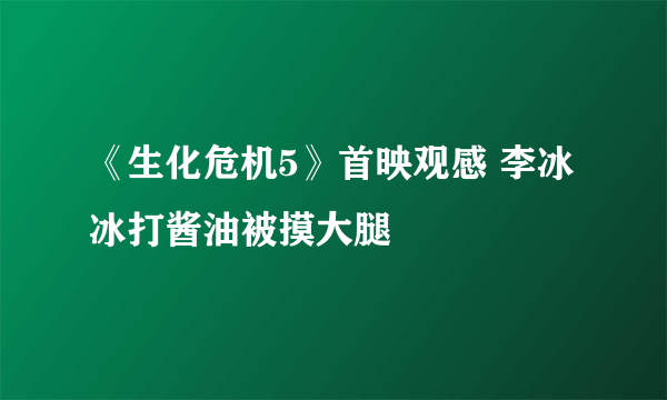 《生化危机5》首映观感 李冰冰打酱油被摸大腿