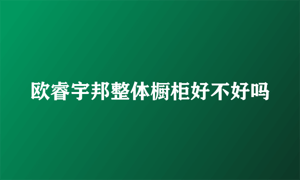 欧睿宇邦整体橱柜好不好吗