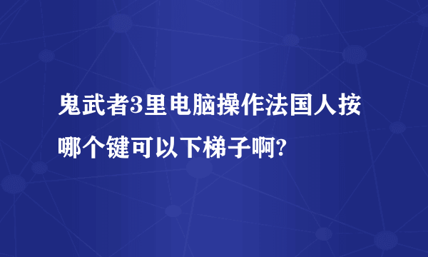 鬼武者3里电脑操作法国人按哪个键可以下梯子啊?