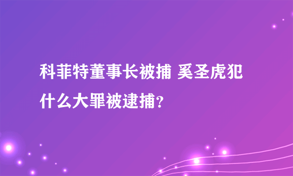 科菲特董事长被捕 奚圣虎犯什么大罪被逮捕？