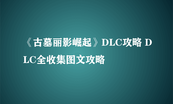 《古墓丽影崛起》DLC攻略 DLC全收集图文攻略