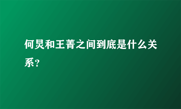 何炅和王菁之间到底是什么关系？