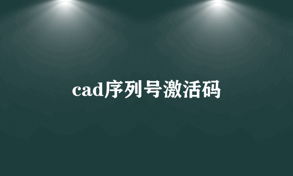 cad序列号激活码