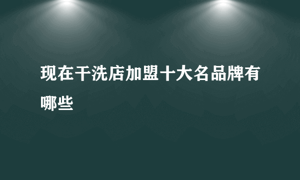 现在干洗店加盟十大名品牌有哪些