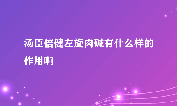 汤臣倍健左旋肉碱有什么样的作用啊