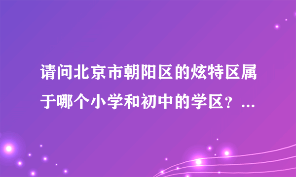 请问北京市朝阳区的炫特区属于哪个小学和初中的学区？学校怎么样啊？