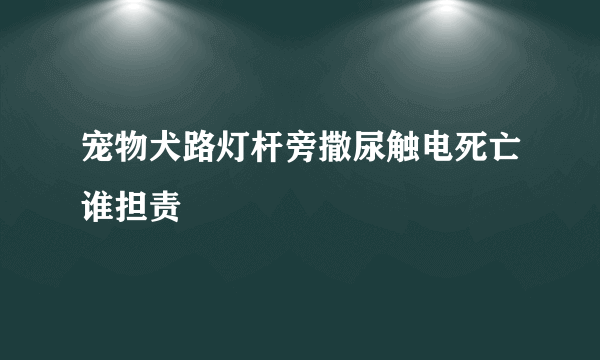 宠物犬路灯杆旁撒尿触电死亡谁担责