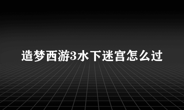 造梦西游3水下迷宫怎么过