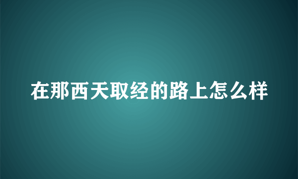 在那西天取经的路上怎么样